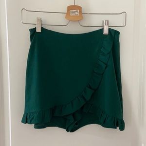 green skirt with shorts inside